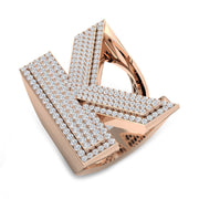 Diamond K Initial Ring 1.25ct in 10K/14K gold and platinum with certified lab-grown or natural diamonds