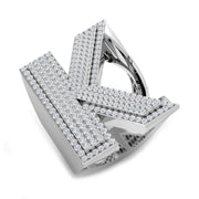 Diamond K Initial Ring 1.25ct in 10K/14K gold and platinum with certified lab-grown or natural diamonds