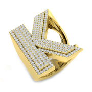 Diamond K Initial Ring 1.25ct in 10K/14K gold and platinum with certified lab-grown or natural diamonds