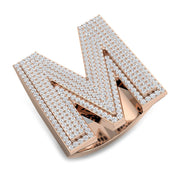 Diamond M Initial Ring in 10K/14K gold and platinum with certified lab-grown or natural diamonds