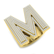 Diamond M Initial Ring in 10K/14K gold and platinum with certified lab-grown or natural diamonds