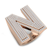 Exclusive Diamond N Initial Ring in 10K/14K gold and platinum with certified lab-grown or natural diamonds