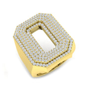 Premium Diamond O Initial Ring in 10K/14K gold and platinum with certified lab-grown or natural diamonds