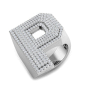 Luxury Diamond P Initial Ring in 10K/14K gold and platinum with certified lab-grown or natural diamonds