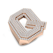 Luxury Diamond Q Initial Ring in 10K/14K gold and platinum with certified lab-grown or natural diamonds
