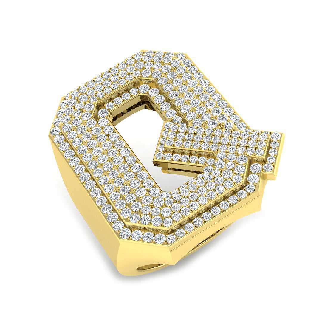 Luxury Diamond Q Initial Ring in 10K/14K gold and platinum with certified lab-grown or natural diamonds