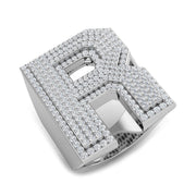 Luxury Diamond R Initial Ring in 10K/14K gold and platinum with certified lab-grown or natural diamonds