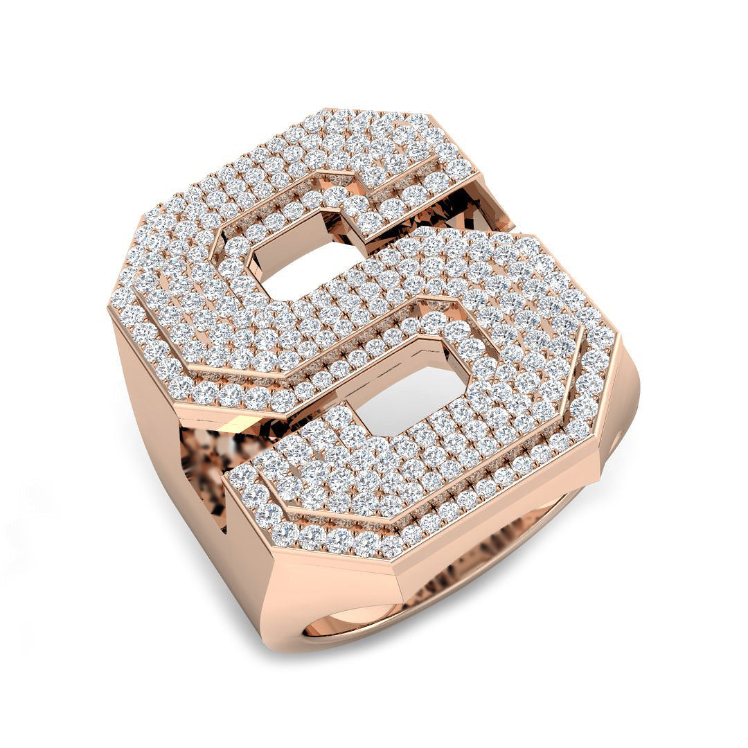 Exclusive Diamond S Initial Ring in 10K/14K gold and platinum with certified lab-grown or natural diamonds