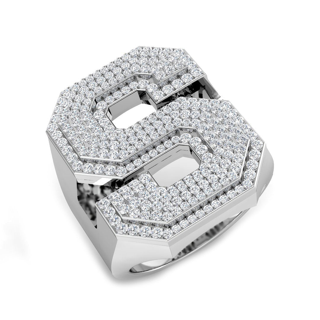 Exclusive Diamond S Initial Ring in 10K/14K gold and platinum with certified lab-grown or natural diamonds