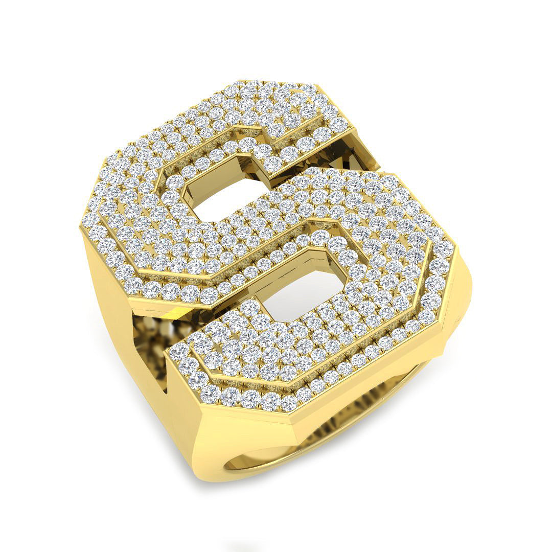 Exclusive Diamond S Initial Ring in 10K/14K gold and platinum with certified lab-grown or natural diamonds