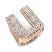 Premium Diamond U Initial Ring in 10K/14K gold and platinum with certified lab-grown or natural diamonds