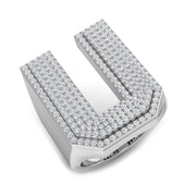 Premium Diamond U Initial Ring in 10K/14K gold and platinum with certified lab-grown or natural diamonds