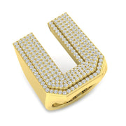 Premium Diamond U Initial Ring in 10K/14K gold and platinum with certified lab-grown or natural diamonds