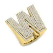Exclusive Diamond W Initial Ring in 10K/14K gold and platinum with certified lab-grown or natural diamonds
