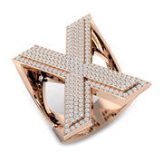 Premium Diamond X Initial Ring in 10K/14K gold and platinum with certified lab-grown or natural diamonds