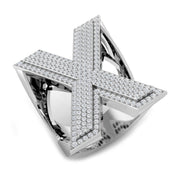 Premium Diamond X Initial Ring in 10K/14K gold and platinum with certified lab-grown or natural diamonds