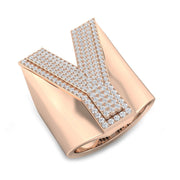 Exclusive Diamond Y Initial Ring in 10K/14K gold and platinum with certified lab-grown or natural diamonds
