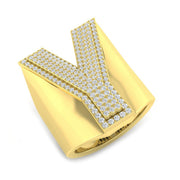 Exclusive Diamond Y Initial Ring in 10K/14K gold and platinum with certified lab-grown or natural diamonds