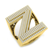 Premium Diamond Z Initial Ring in 10K/14K gold and platinum with certified lab-grown or natural diamonds