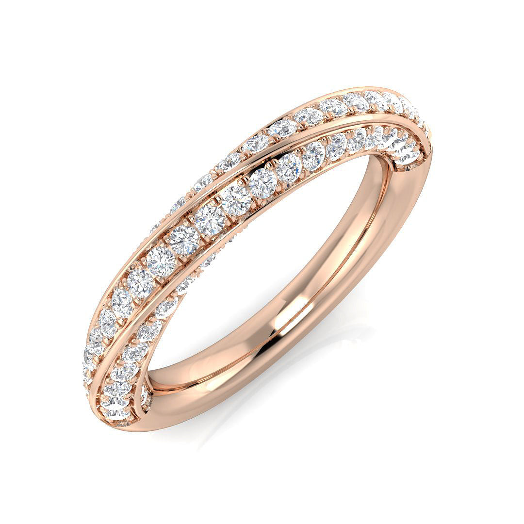 Diamond Half Eternity Ring in 10K/14K gold and platinum with certified lab-grown or natural diamonds
