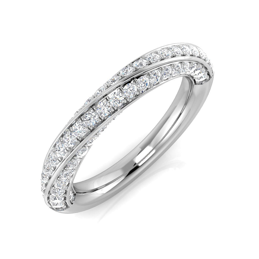 Diamond Half Eternity Ring in 10K/14K gold and platinum with certified lab-grown or natural diamonds