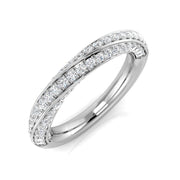 Diamond Half Eternity Ring in 10K/14K gold and platinum with certified lab-grown or natural diamonds
