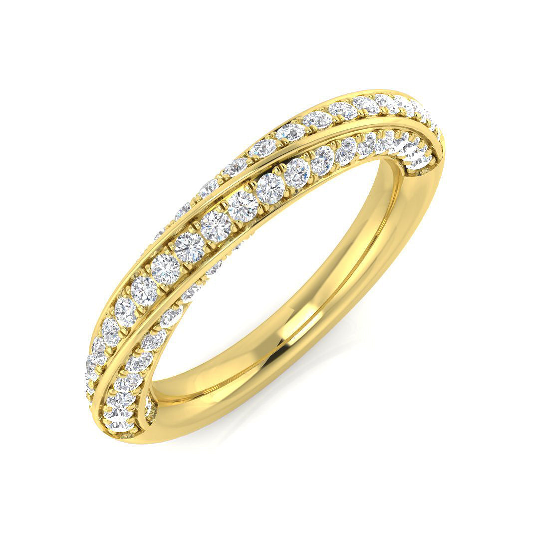 Diamond Half Eternity Ring in 10K/14K gold and platinum with certified lab-grown or natural diamonds