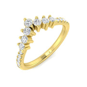 0.33Ct Round Diamond Wishbone Ring in 10K/14K gold and platinum with certified lab-grown or natural diamonds