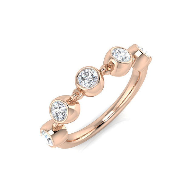 Diamond kheffiesb 5 Stone Ring | 10K & 14K Gold, Platinum