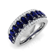 Diamond Empire Blue Sapphire Ring in 10K/14K gold and platinum with certified lab-grown or natural diamonds