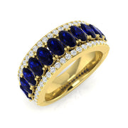 Diamond Empire Blue Sapphire Ring in 10K/14K gold and platinum with certified lab-grown or natural diamonds