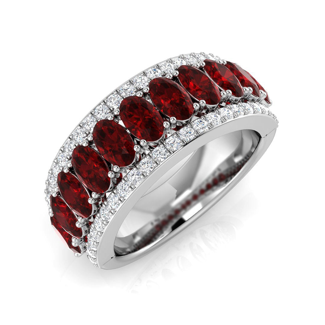 Diamond Empire Blue Sapphire Ring in 10K/14K gold and platinum with certified lab-grown or natural diamonds