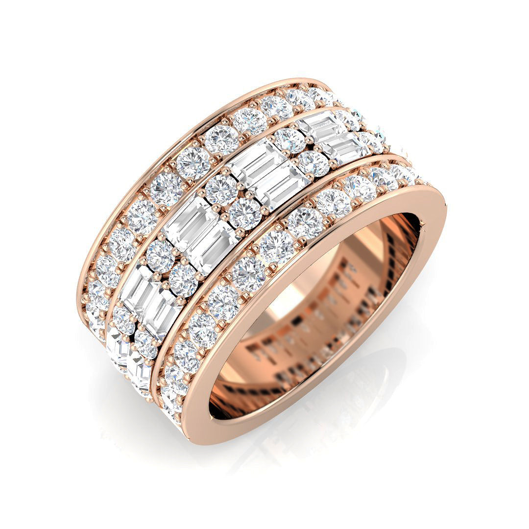 Diamond Half Eternity Ring in 10K/14K gold and platinum with certified lab-grown or natural diamonds