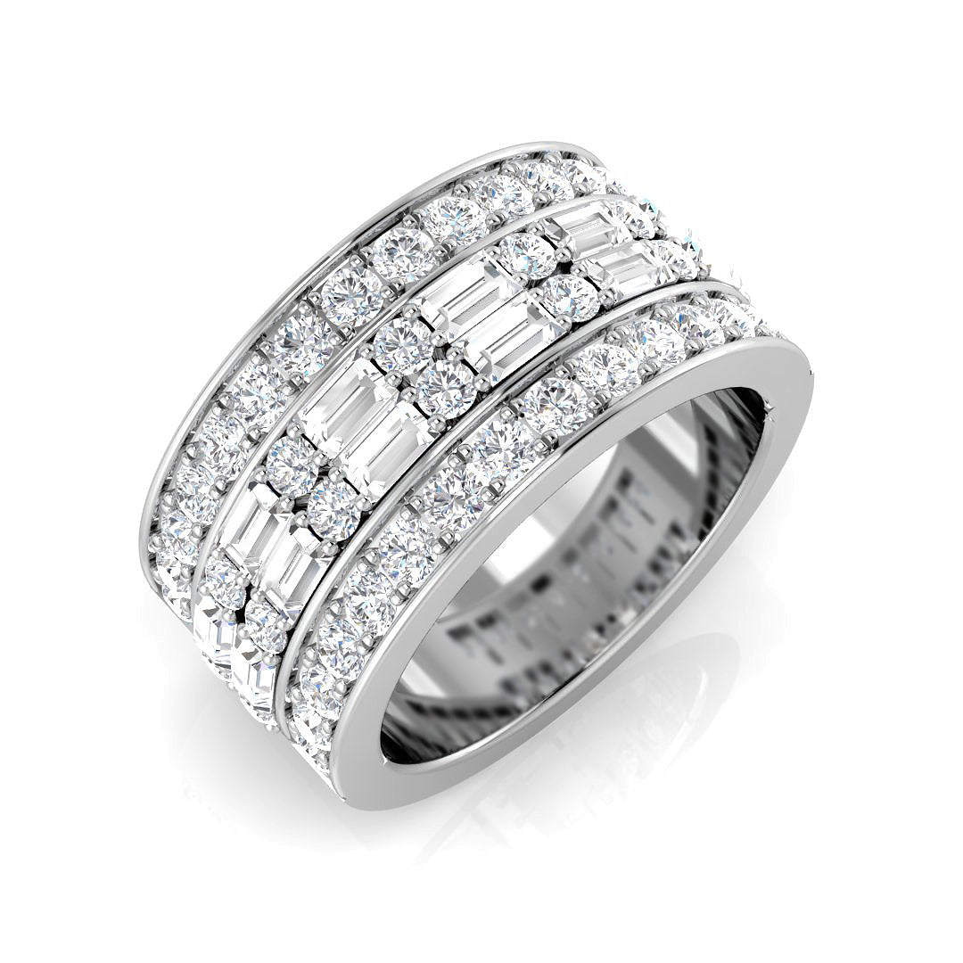 Diamond Half Eternity Ring in 10K/14K gold and platinum with certified lab-grown or natural diamonds