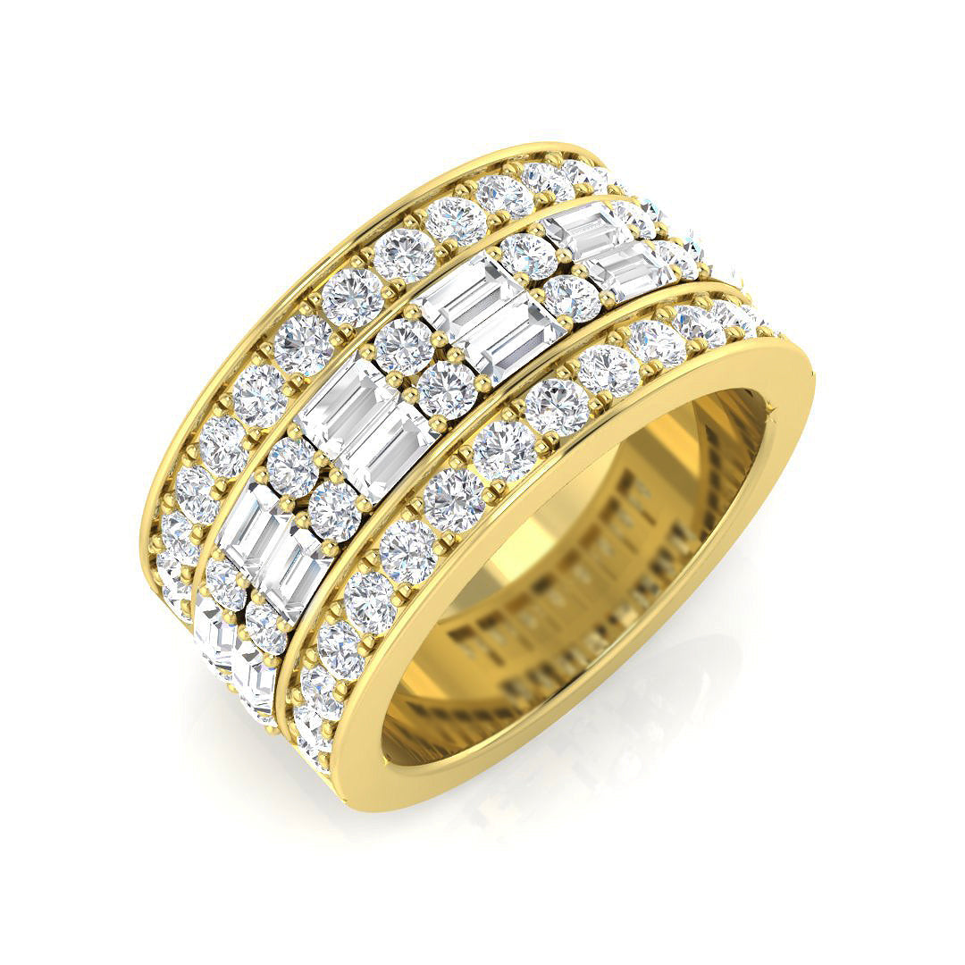 Diamond Half Eternity Ring in 10K/14K gold and platinum with certified lab-grown or natural diamonds