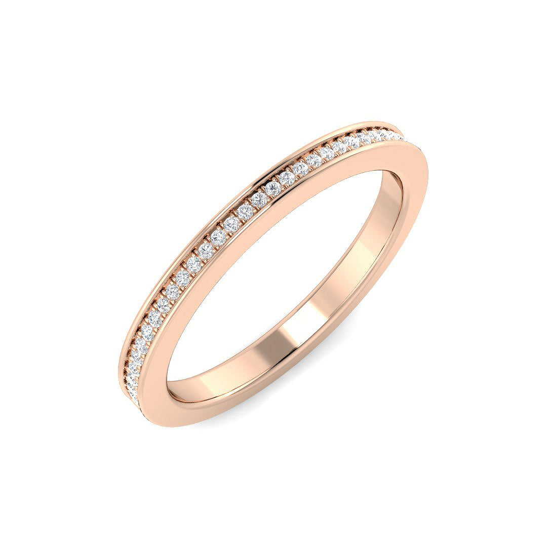 Diamond Half Eternity Ring in 10K/14K gold and platinum with certified lab-grown or natural diamonds