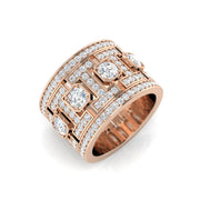 Lab-Grown Round Diamond Statement Ring in 10K/14K gold and platinum with certified lab-grown or natural diamonds