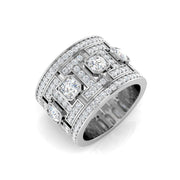 Lab-Grown Round Diamond Statement Ring in 10K/14K gold and platinum with certified lab-grown or natural diamonds