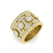 Lab-Grown Round Diamond Statement Ring in 10K/14K gold and platinum with certified lab-grown or natural diamonds