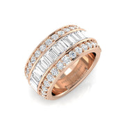 2.50Ct Baguette & Round Brilliant Designer Ring in 10K/14K gold and platinum with certified lab-grown or natural diamonds