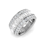 2.50Ct Baguette & Round Brilliant Designer Ring in 10K/14K gold and platinum with certified lab-grown or natural diamonds