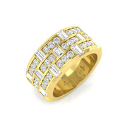 1.50Ct Baguette & Round Brilliant Diamond Ring in 10K/14K gold and platinum with certified lab-grown or natural diamonds