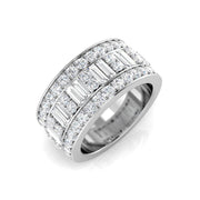 2.0Ct Round and Baguette Diamond Eternity Ring in 10K/14K gold and platinum with certified lab-grown or natural diamonds