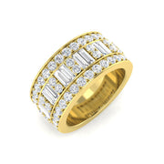 2.0Ct Round and Baguette Diamond Eternity Ring in 10K/14K gold and platinum with certified lab-grown or natural diamonds