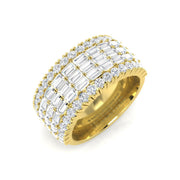3.0Ct Round and Baguette Diamond Ring For Her in 10K/14K gold and platinum with certified lab-grown or natural diamonds