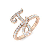 Diamond Initial J Ring 0.33ct in 10K/14K gold and platinum with certified lab-grown or natural diamonds