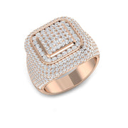 Luxury Diamond Pavé Statement Ring in 10K/14K gold and platinum with certified lab-grown or natural diamonds