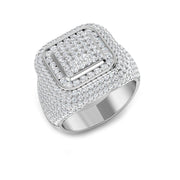Luxury Diamond Pavé Statement Ring in 10K/14K gold and platinum with certified lab-grown or natural diamonds