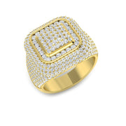Luxury Diamond Pavé Statement Ring in 10K/14K gold and platinum with certified lab-grown or natural diamonds