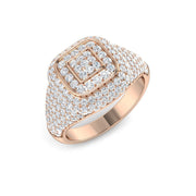 Luxury Diamond Pave Signet Ring in 10K/14K gold and platinum with certified lab-grown or natural diamonds